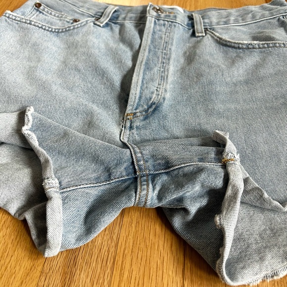 AGOLDE dee high rise rolled hem denim shorts hazard light wash rigid size 30 - Picture 9 of 14